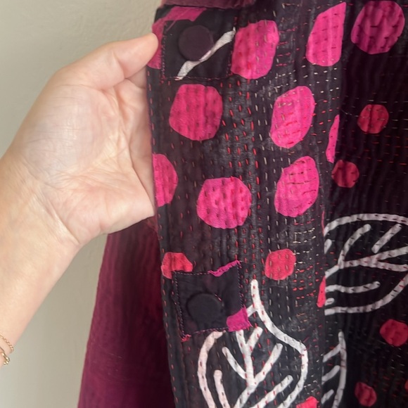 MIEKO MINTZ polka dot & leaves Kantha coat - Picture 6 of 11